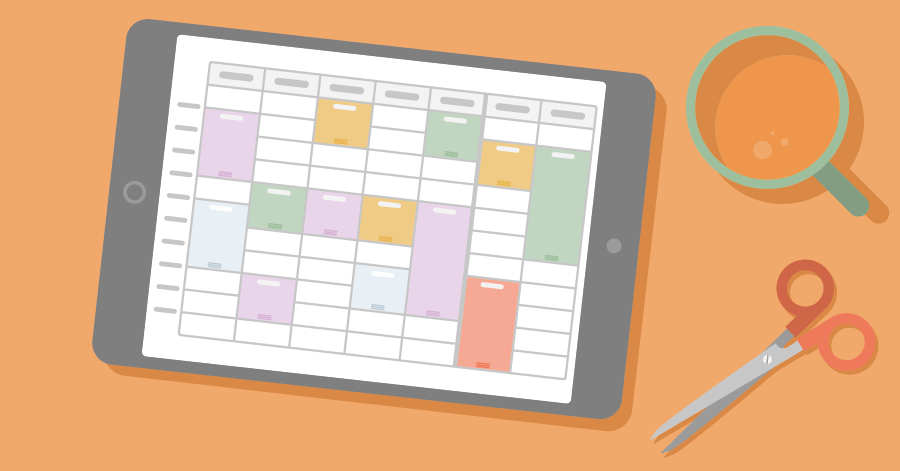 Illustration of a calendar on a tablet