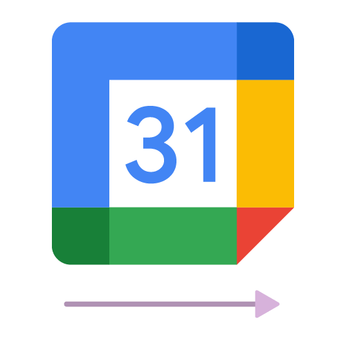 The logo of the Google Calendar 1 way sync calendar integration