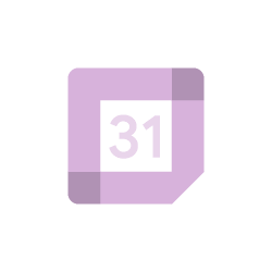 The purple logo of Google Calendar