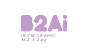 The purple logo of B2Ai architects