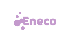The purple logo of utility company Eneco