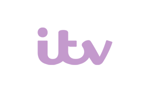The purple logo of broadcaster itv