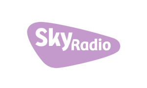 The purple logo of radiostation Skyradio