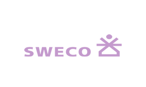 The purple logo of engineering company Sweco