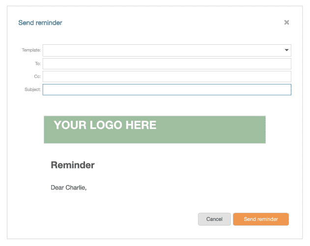 An illustration of the reminders function in the planning board which you use to quickly send schedule reminders to customers and resources.