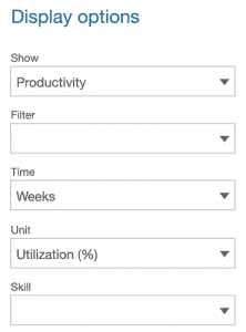 Manage the display options, filters and output