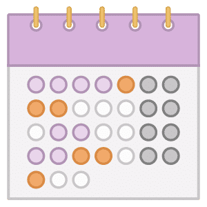 An illustration of a calendar with a simple project planning