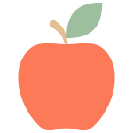An illustration of an red apple