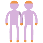 An illustration of two people holding hands