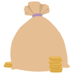 An illustration of a big bag of gold