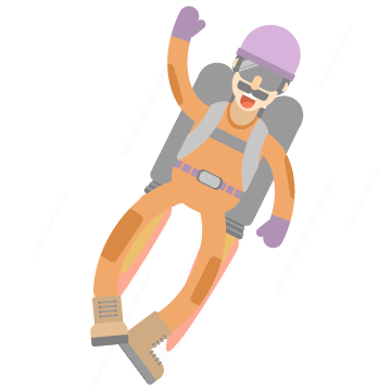 An illustration of a man with a jetpack on his back