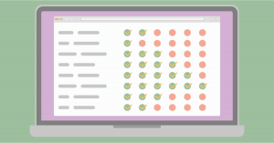 An illustration of a laptop with an overview of completed and uncompleted tasks of a project on its screen.