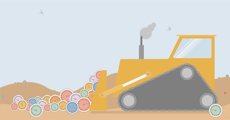 Illustration of a bulldozer