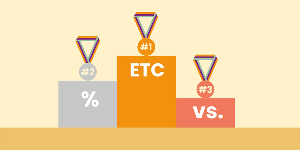 Illustration of a podium for the first, second and third place