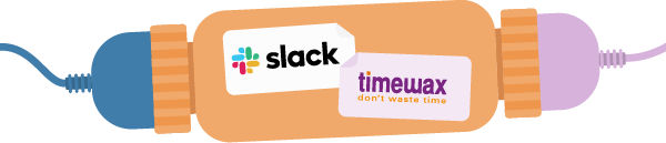 Illustration of the integration between Slack and Timewax