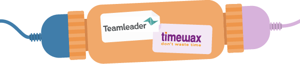 Illustration of the integration between Teamleader and Timewax