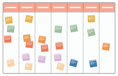 Post-it-planning-board Illustration of an old-fashioned planning board