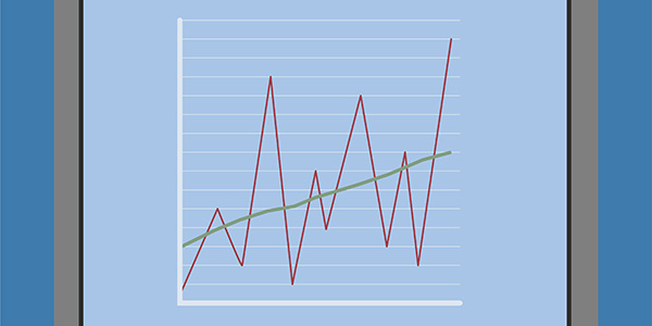 Illustration of a line chart with two lines.